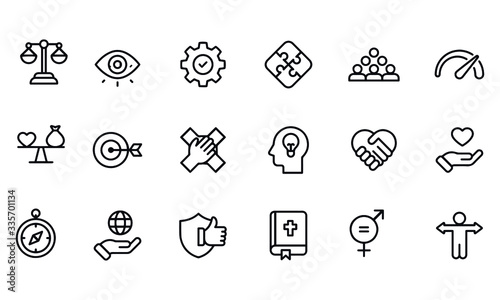 Cuadros en Lienzo Core Values Icons vector design black and white