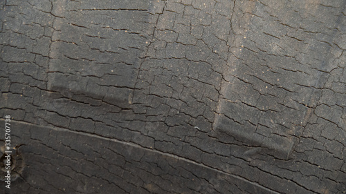 Fotomural The surface of old tires, crazing tires.