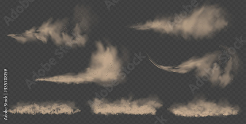 Fotografía Dust cloud, sand storm, powder spray on transparent background