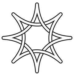 Poster - Celtic knot star intertwining rays, vector star symbol of hope and light, intelligent thought, sign wisdom