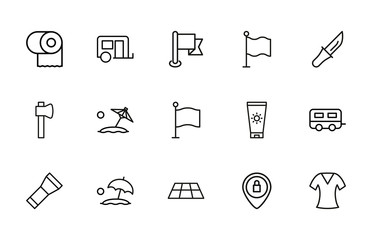 Canvas Print - Big set of travel line icons.