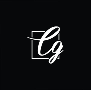 Minimal elegant monogram art logo. Outstanding professional trendy awesome artistic CG GC initial based Alphabet icon logo. Premium Business logo White color on black background