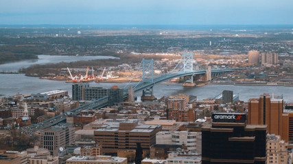 Wall Mural - Aerial view over the city of Philadelphia