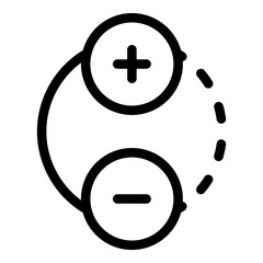 Poster - Plus minus gravity icon. Outline plus minus gravity vector icon for web design isolated on white background