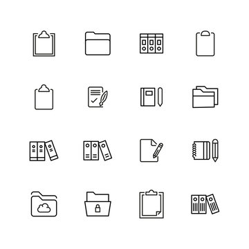 Simple set of Files modern thin line icons.