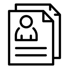 Poster - Cv papers icon. Outline cv papers vector icon for web design isolated on white background