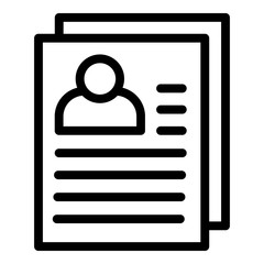 Poster - Statistic cv paper icon. Outline statistic cv paper vector icon for web design isolated on white background