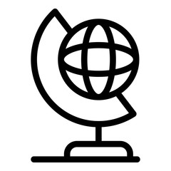 Poster - School globe icon. Outline school globe vector icon for web design isolated on white background