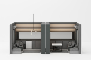 Poster - working room mock up in modern classic style with grey furniture tone on white background 3d rendering