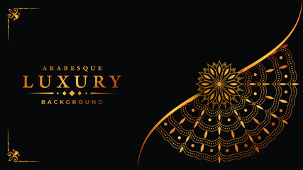 luxury ornamental mandala design background with golden arabesque pattern arabic islamic east style