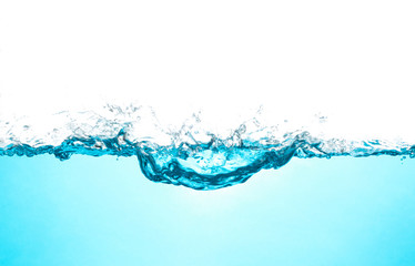 Water and bubbles on a white background