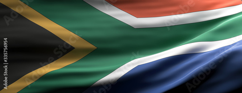 Cuadros en Lienzo San South Africa national flag waving texture background