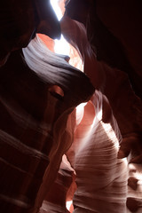 Page, Arizona / USA - August 05, 2015: Rock formations inside Upper Antelope Canyon, Page, Arizona, USA