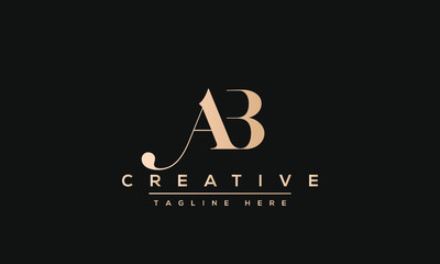 AB Letter logo Design Template Vector. Modern letters A B, A&B Alphabet icon.