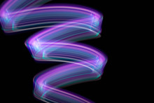 Multi Colored Colorful Neon Light Painting Photography, Long Exposure, Ripples And Waves Against On Background.