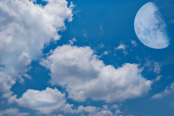 super moon. attractive photo of background .sky with cloudy and bright moon. the moon were not furni