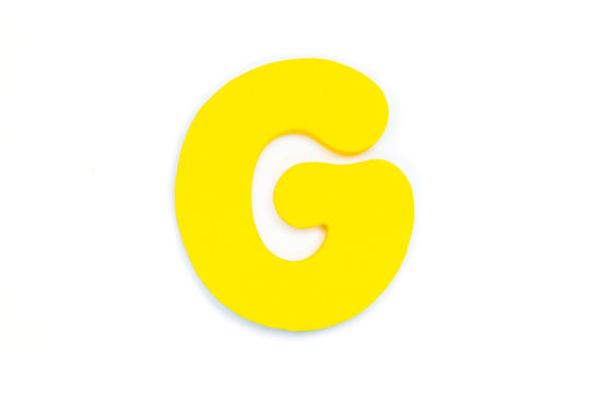 Colored letter G on white background, symbol and sign. template. isolated
