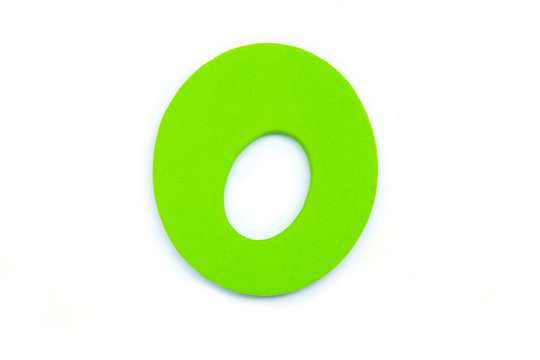 Colored letter O on white background, symbol and sign. template. isolated
