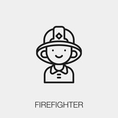 Poster - firefighter icon vector sign symbol. fireman vector