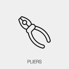 Poster - pliers icon vector. Linear style sign for mobile concept and web design. pliers symbol illustration. Pixel vector graphics - Vector.