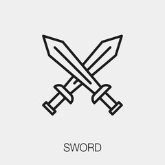 Poster - sword icon vector sign symbol
