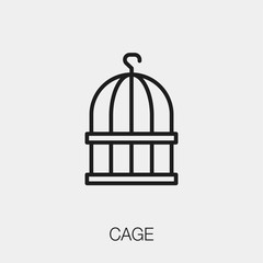 Poster - cage icon vector sign symbol
