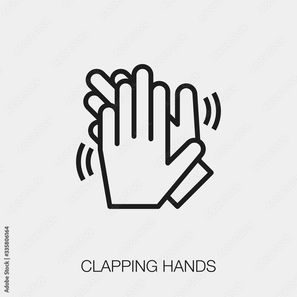 clapping hands icon vector. Linear style sign for mobile concept and web design. clapping hands symbol illustration. Pixel vector graphics - Vector.	