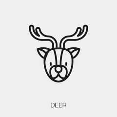 Poster - deer icon vector sign symbol