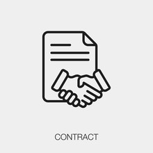 Contract Icon Vector Sign Symbol