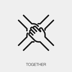 Poster - together icon vector sign symbol. cooperation vector