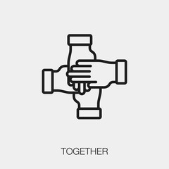 Poster - together icon vector sign symbol. teamwork vector