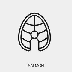 Poster - salmon icon vector. Linear style sign for mobile concept and web design. salmon symbol illustration. Pixel vector graphics - Vector.	