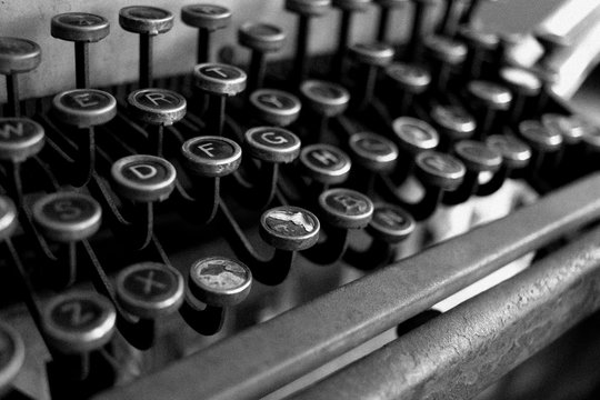 close up of old typewriter
