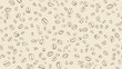 © Terriana - Coffee bean seamless background. Pattern with falling coffee beans. Food doodle sketch backdrop