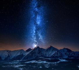 Wall Mural - Milky way over amazing Tatra mountains in Poland