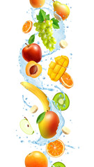 Wall Mural - Fruits Realistic Background