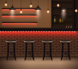 Wall Mural - cafe interior realistic background