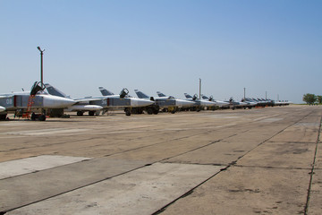 Military fighter jet. Service before flight