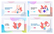 © Pavlo Syvak - Podiatry and Pediatrics Health Care Medicine Landing Page Template Set. Doctors and Nurses Characters with Medical Equipment Magnifier and Tool Box, Huge Foot. Cartoon People Vector Illustration