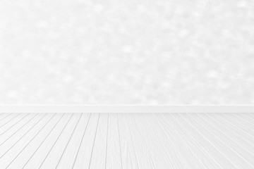 Wall Mural - Blank white interior room background ,empty white walls corner and white wood floor contemporary,3D rendering