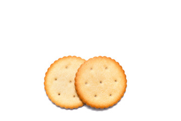 two crackers cookie on a white background