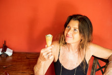 A Woman And Her Icecream