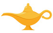Lamp aladdin magic vector icon. Aladin genie lamp bottle wish cartoon illustration