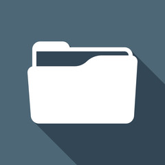 Poster - Folder of documents, portfolio with files, business icon. White