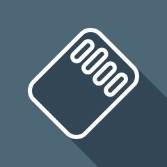 Fototapete - Memory card, micro sd, linear outline technology icon. White fla