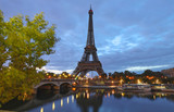 Fototapeta Most - The Eiffel tower is the most popular travel place and global cultural icon of the France and the world.