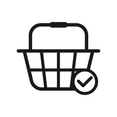 Fototapete - shopping basket icon in trendy flat style vector logo template