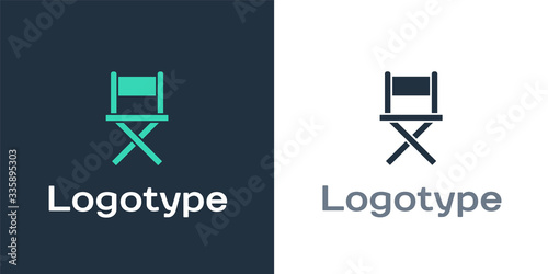 Logotype Director movie chair icon isolated on white background Tableau sur Toile
