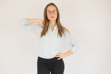 Beautiful young girl with glasses