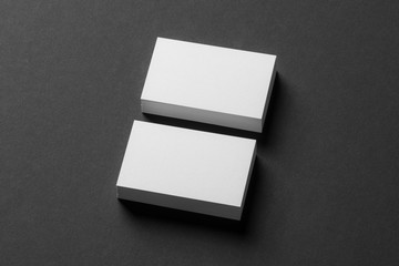 Wall Mural - blank business cards, brand identity mockup, black and white stationery